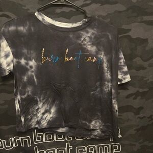 Burn Boot Camp Tie-Dye Crop Top - Black